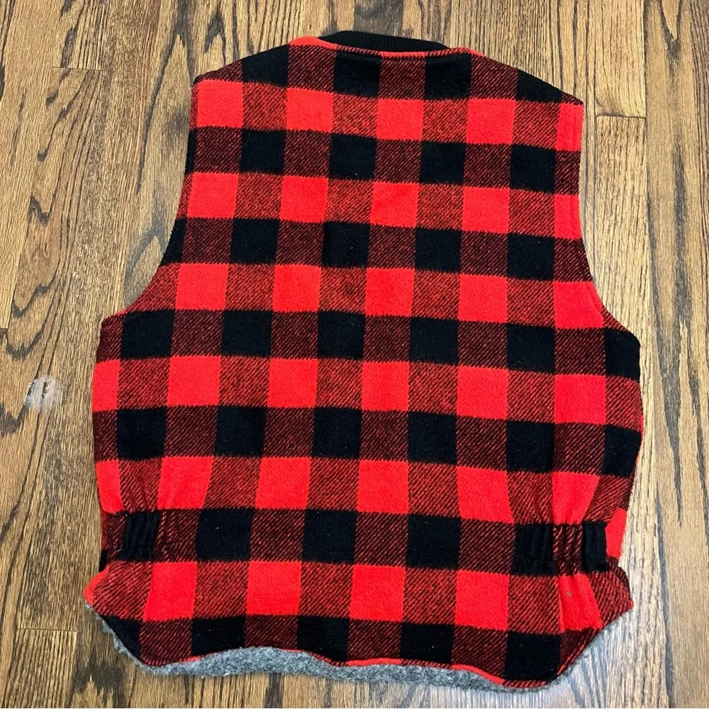 Codet Mens Buffalo Plaid Wool‎ Fleece Lined Full Zip Hunting Vest Size Medium